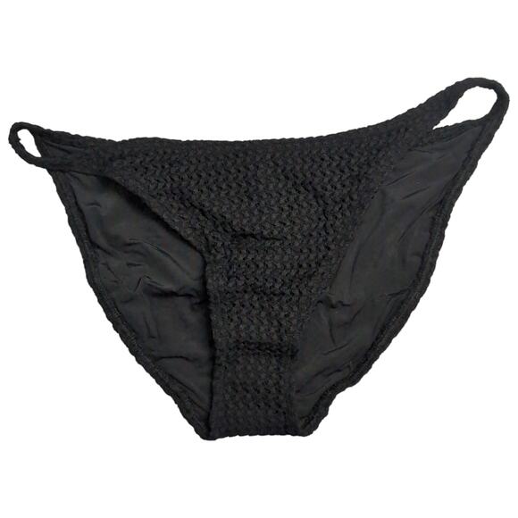 Demi Moore x Andie Tropez Bottom Black Textured Swimwear Bathing Suit Size M New - Picture 2 of 11